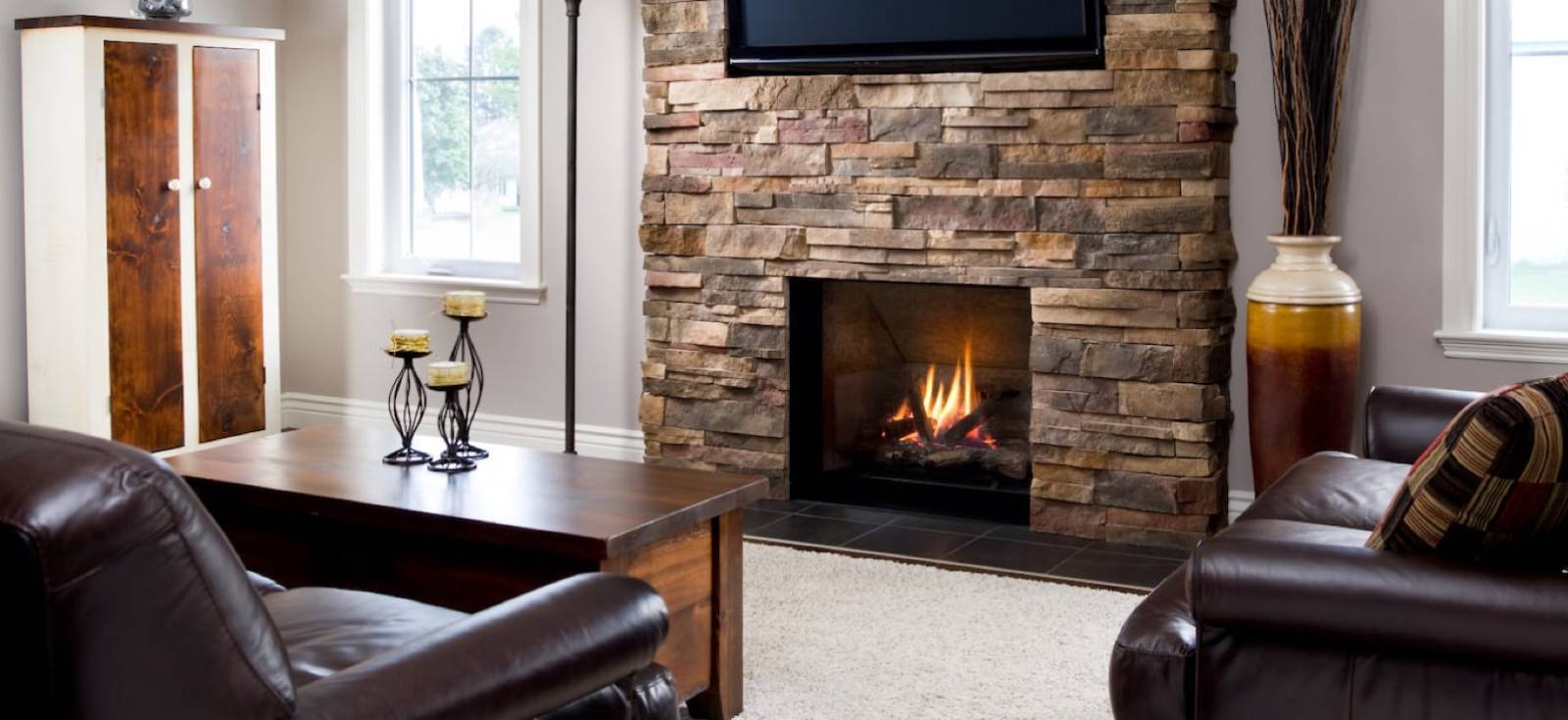 Living room fireplace